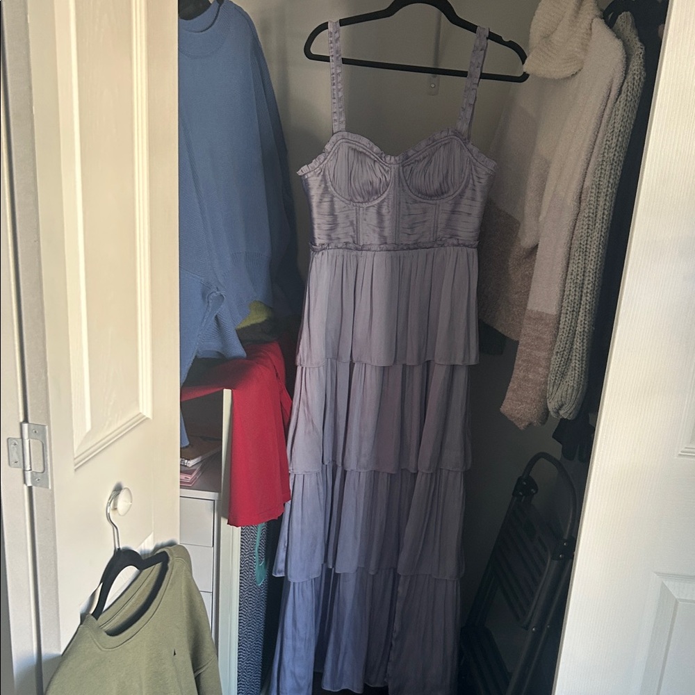 Astr Lavender Tiered Maxi Dress
